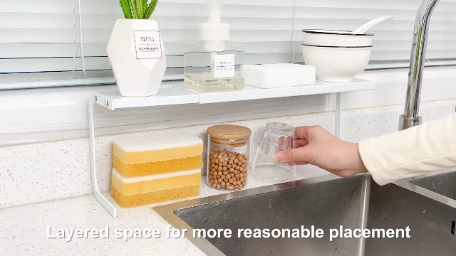 Alt view image 5 of 6 - Extendable Small Narrow Shelf for Windowsill Kitchen, Spice Rack Organizer