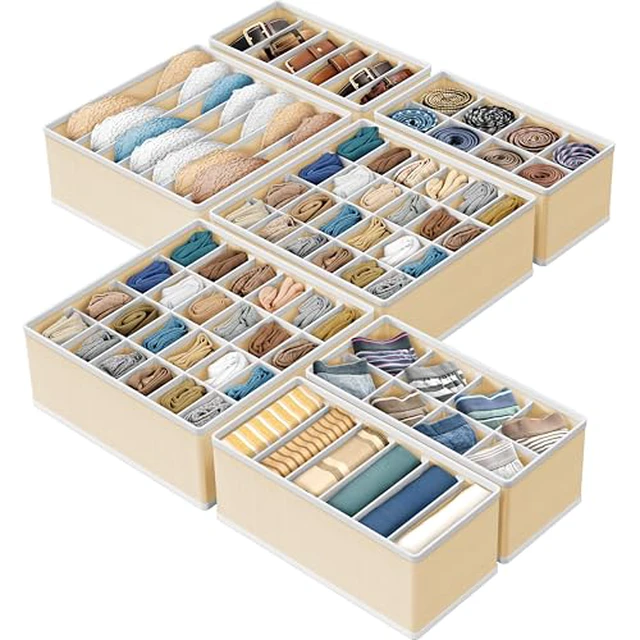 Alt view image 2 of 2 - 4-Pack Drawer Organizer Set for Underwear/Socks/Bra, Gray