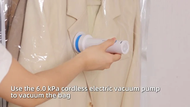 Alt view image 5 of 5 - Hanging Vacuum Storage Bags 2 Pack (1 Long, 1 Short) Hanging Vacuum Seal Bags for Clothing, Closet Organizer Space Saver for Suits, Jackets & Coats