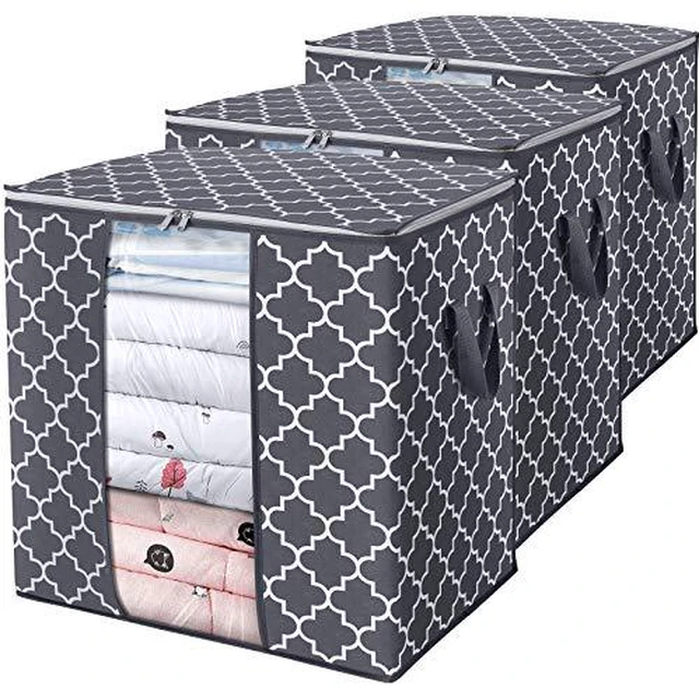 Alt view image 2 of 5 - Storage Bags 3 Pack 100L Clothes Organization and Storage Containers