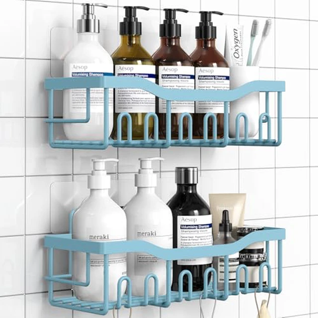 Alt view image 2 of 5 - Shower Caddy 2 Pack, Adhesive Shower Organizer for Home Decor & Kitchen Organizers, No Drilling, Rustproof Stainless Steel Bathroom Shelves