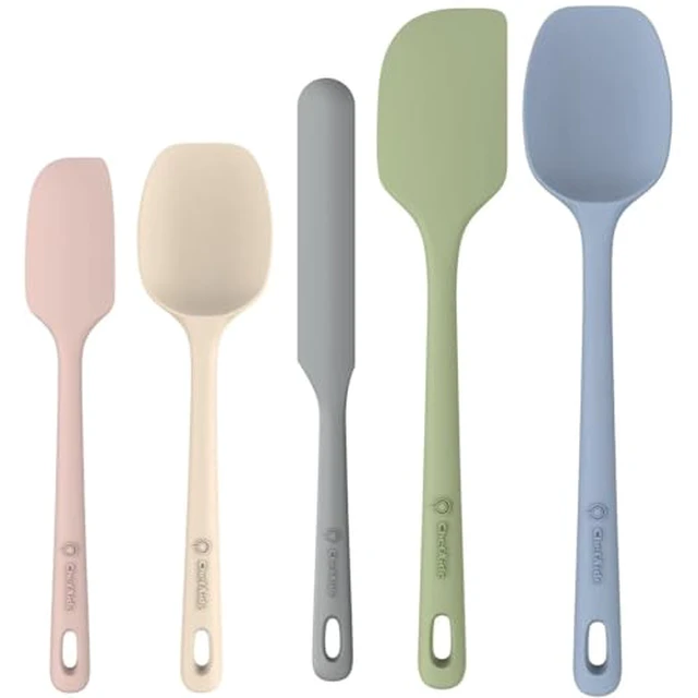Alt view image 5 of 5 - 5 Pieces Silicone Spatulas Set, Heat Resistant Rubber Spatula