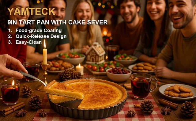 Alt view image 2 of 2 - 9 Inch Quiche Pans 2 Pack. Removable Bottom, Non-Stick Coating, Rugged Carbon Steel Baking Dish for Tart Quiche Pie. Metal Mold Gift for Women Wife Christmas Thanksgiving Party Festival Family