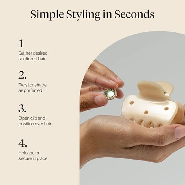 Alt view image 6 of 7 - Hair Clips For Women with Charm Sets- Pearlized Cream, 7pcs Set