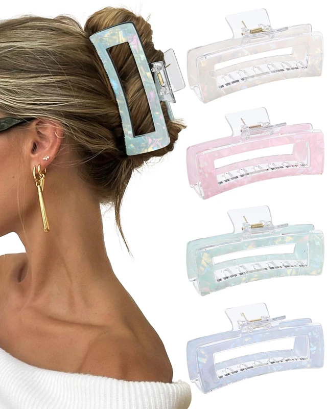 Main image of 5Inch Large Hair Claw Clips for Women, 4PCS Big Hair Clips for Thick Hair