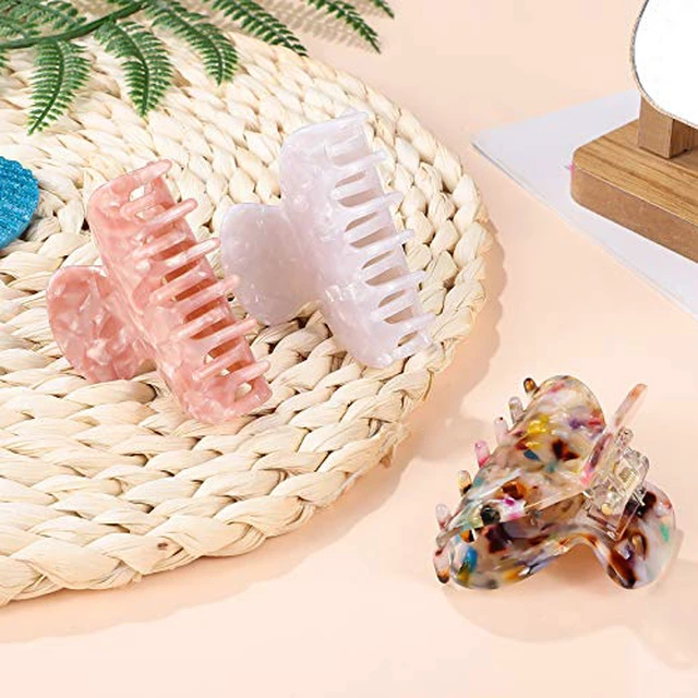 Alt view image 5 of 7 - 6 Pcs Medium Hair Claw Clip for Thin Hair Women, Colorful Patterns