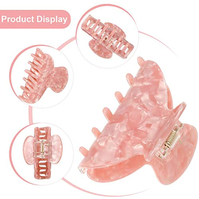 Alt view image 6 of 7 - 6 Pcs Medium Hair Claw Clip for Thin Hair Women, Colorful Patterns