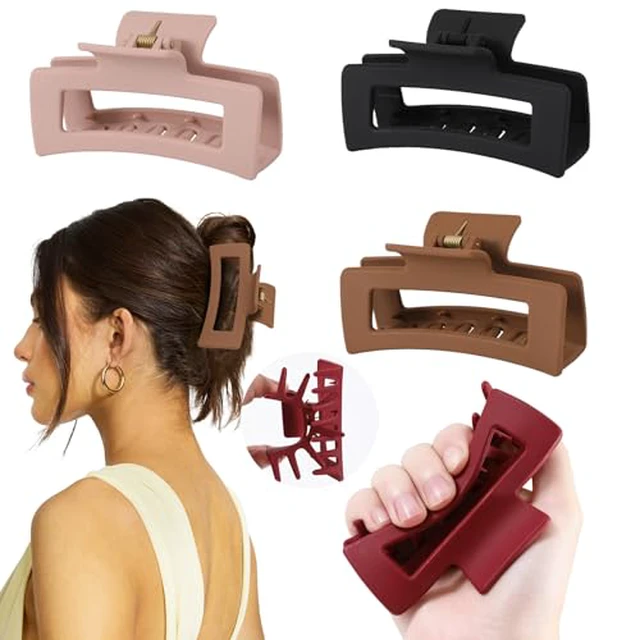 Alt view image 2 of 7 - 4 Pcs Flexible Hair Clip, 4.1Inch Flexible Claw Clip for Women Girls