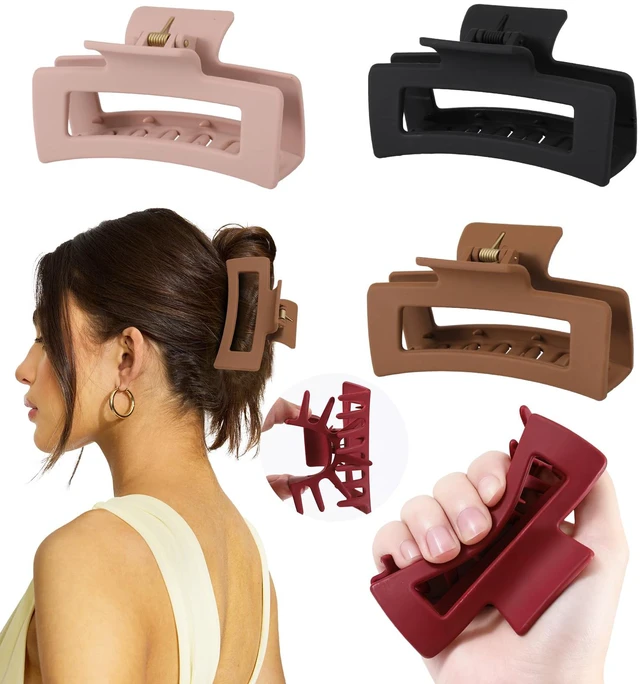 Main image of 4 Pcs Flexible Hair Clip, 4.1Inch Flexible Claw Clip for Women Girls