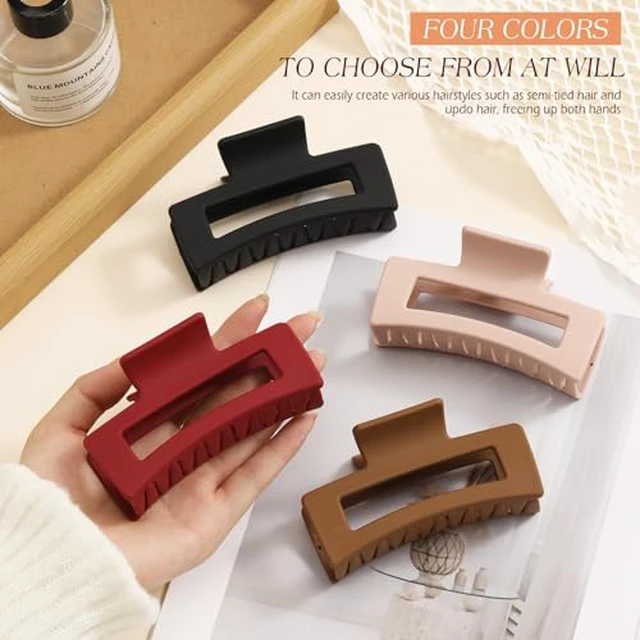 Alt view image 7 of 7 - 4 Pcs Flexible Hair Clip, 4.1Inch Flexible Claw Clip for Women Girls