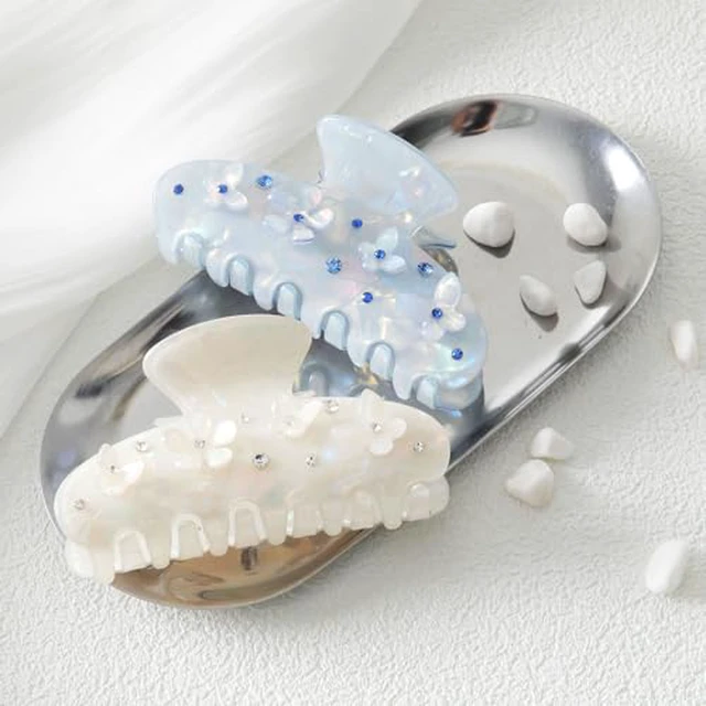 Alt view image 2 of 7 - 2 Pcs Flower Claw Clips for Women Cute Acrylic Hair Claw Clips