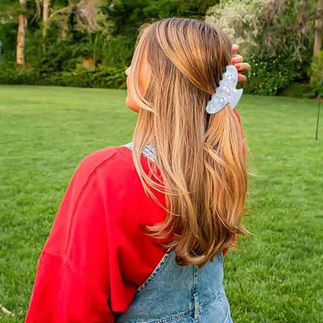 Alt view image 5 of 7 - 2 Pcs Flower Claw Clips for Women Cute Acrylic Hair Claw Clips