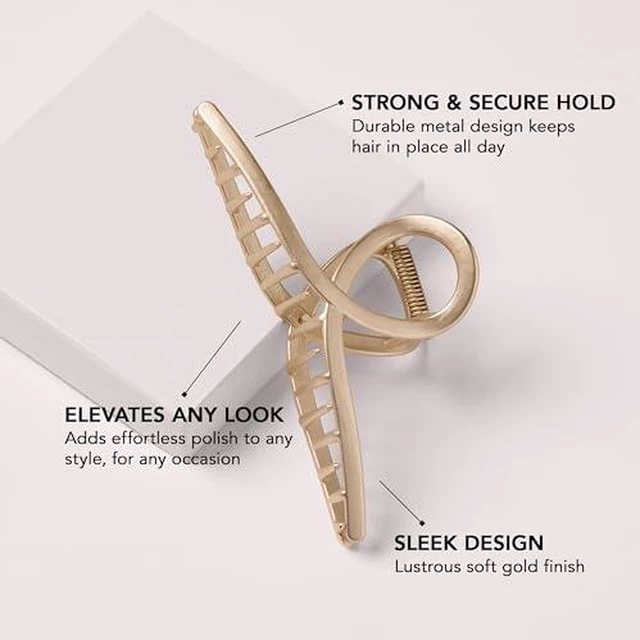 Alt view image 4 of 7 - French Twist Claw Clip, Metal Hair Clip for Women, Soft Gold