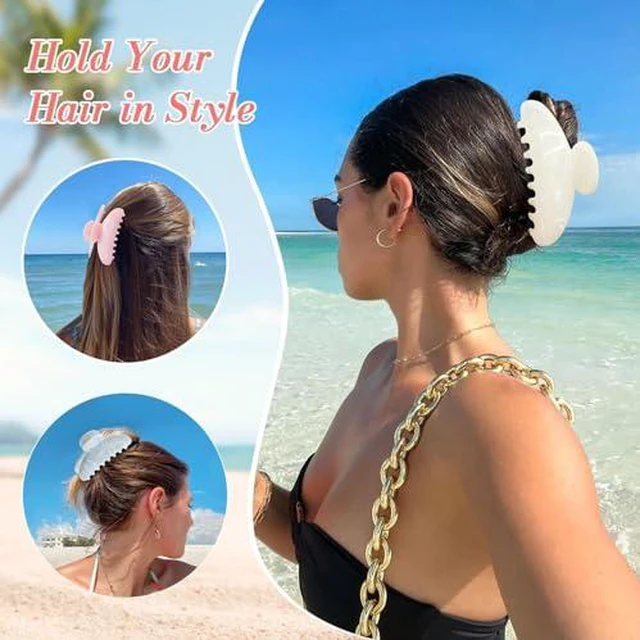 Alt view image 3 of 7 - 6 Pack Hair Claw Clips for Women - Large Non-Slip Claws for Thick Thin Hair, Cute Hair Barrettes Elegant & Durable, Fashion Hair Accessories Stylish Jaw Clips for Girls Gift(Assorted Colors)