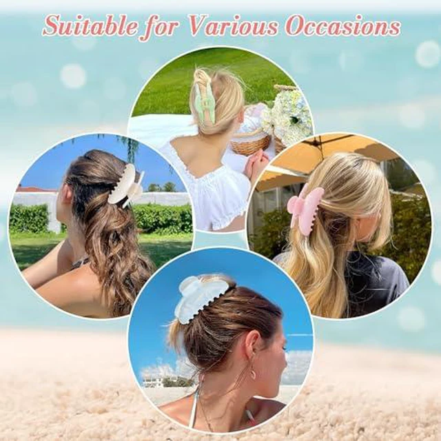 Alt view image 5 of 7 - 6 Pack Hair Claw Clips for Women - Large Non-Slip Claws for Thick Thin Hair, Cute Hair Barrettes Elegant & Durable, Fashion Hair Accessories Stylish Jaw Clips for Girls Gift(Assorted Colors)