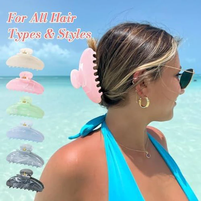 Alt view image 7 of 7 - 6 Pack Hair Claw Clips for Women - Large Non-Slip Claws for Thick Thin Hair, Cute Hair Barrettes Elegant & Durable, Fashion Hair Accessories Stylish Jaw Clips for Girls Gift(Assorted Colors)