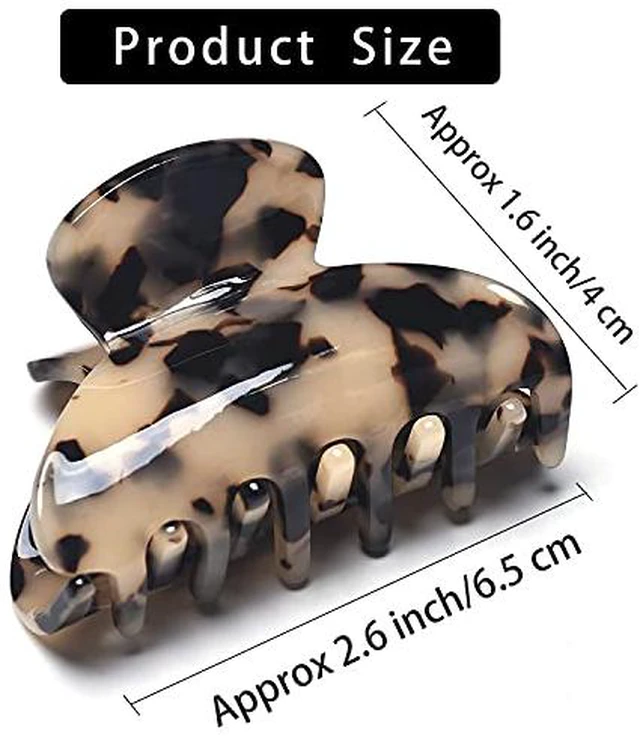 Alt view image 3 of 7 - Medium Claw Hair Clips for Women Girls Tortoise Hair Jaw Clips Celluloid Hair Claw Clamps Leopard Print Hair Clasp 3 Pack