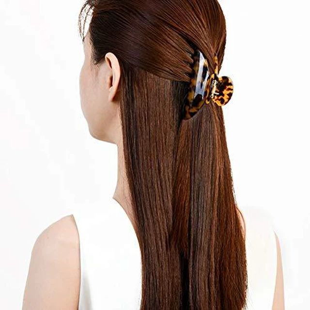 Alt view image 7 of 7 - Medium Claw Hair Clips for Women Girls Tortoise Hair Jaw Clips Celluloid Hair Claw Clamps Leopard Print Hair Clasp 3 Pack