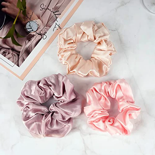 Alt view image 4 of 7 - 100% Mulberry Silk Scrunchies for Women, Hair Ties No Damage 3 Pack
