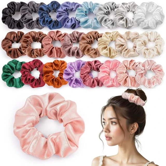 Alt view image 2 of 7 - Silk Satin Scrunchies Hair Scrunchies for Women Girls Birthday Gifts