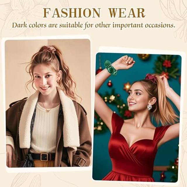 Alt view image 4 of 7 - Silk Satin Scrunchies Hair Scrunchies for Women Girls Birthday Gifts