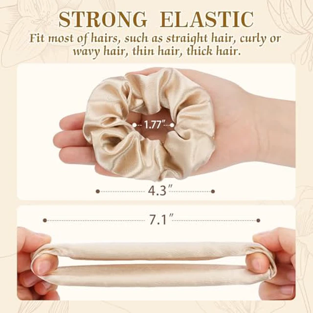 Alt view image 7 of 7 - Silk Satin Scrunchies Hair Scrunchies for Women Girls Birthday Gifts