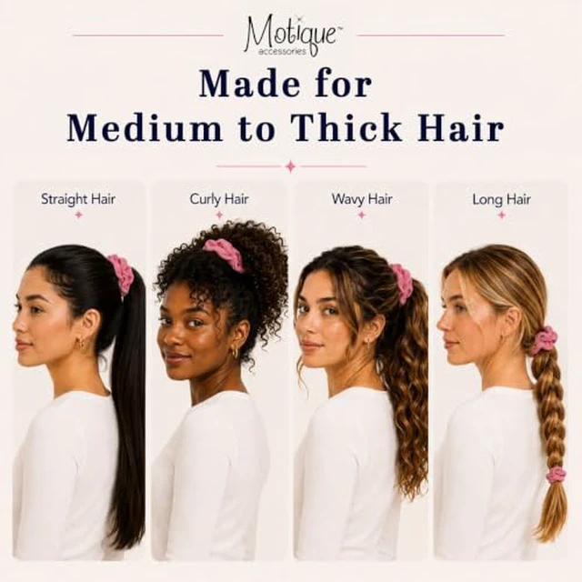Alt view image 4 of 7 - Large Scrunchies for Women, Pack of 6, Black