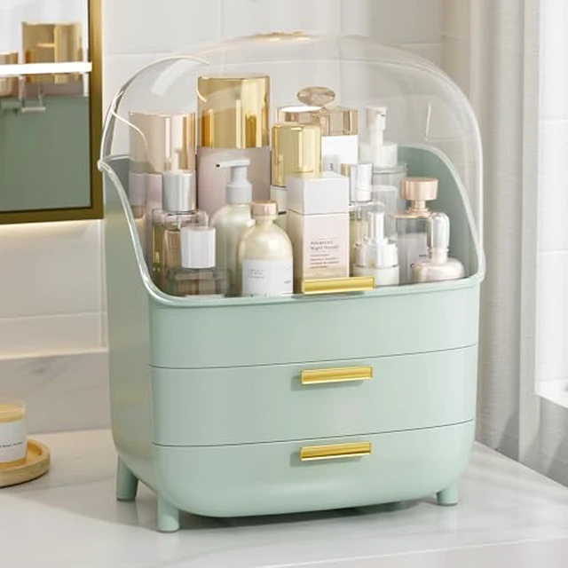 Alt view image 4 of 6 - 3-Tier Skincare Makeup Organizer with Drawers, White