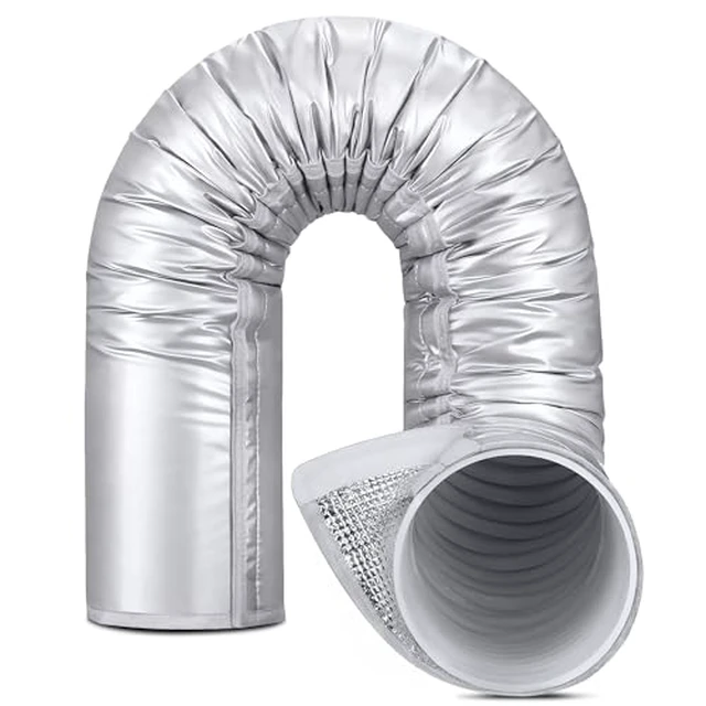 Alt view image 2 of 5 - Upgraded Portable AC Hose Insulation Sleeve, 3 Layers Waterproof Air Conditioner Insulated Hose Cover Wrap with Aluminum Thermal Foil for 5" & 5.9" Dia Exhaust Vent Duct, Easy Installation, Silver