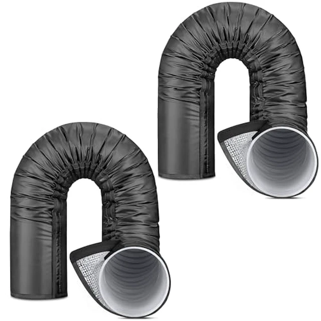 Alt view image 3 of 5 - Upgraded Portable AC Hose Insulation Sleeve, 3 Layers Waterproof Air Conditioner Insulated Hose Cover Wrap with Aluminum Thermal Foil for 5" & 5.9" Dia Exhaust Vent Duct, Easy Installation, Silver