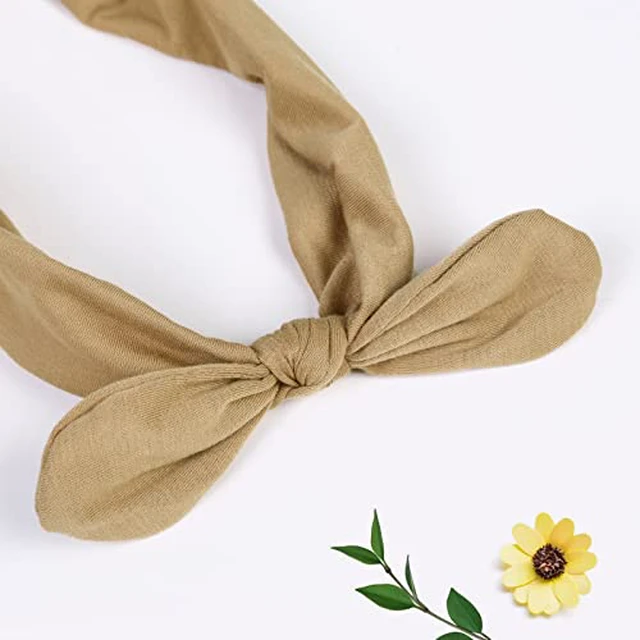 Alt view image 5 of 5 - 12 Pack Bow Headbands for Women Elastic Hair Band Headwraps Knotted Headband Rabbit Ears Turban Fashion Sport Cute Hair Accessories