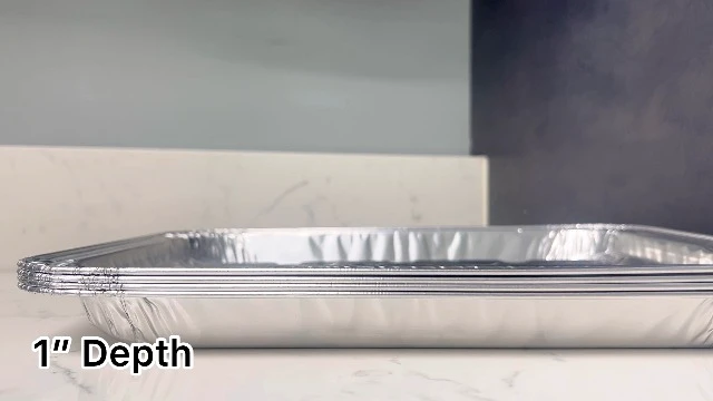 Alt view image 3 of 3 - Disposable Aluminum Foil Broiler Pan (10 Pack) for Oven - Durable Broiling Drip Trays with Ribbed Bottom Surface for BBQ Grill-Like Texture - 13x9 Inch Pans