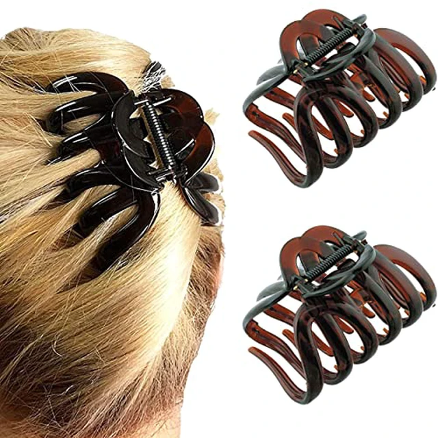 Alt view image 2 of 7 - AD718 2PK Octopus Hair Clips 3.75" Claw Clips for Thick Hair