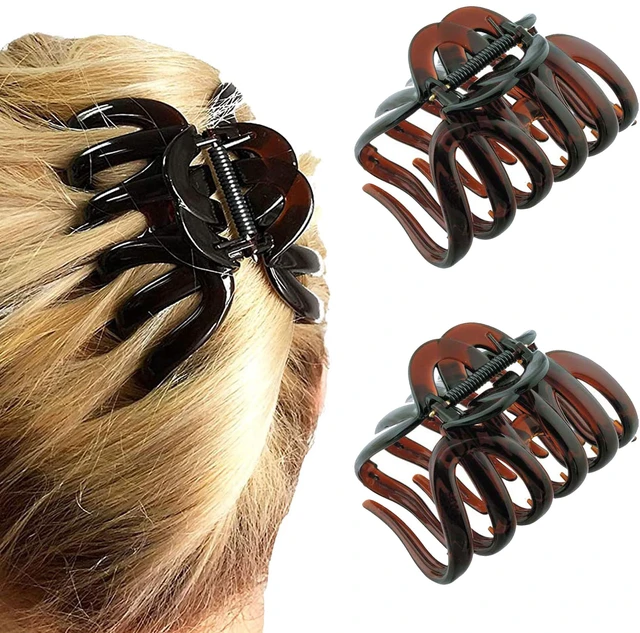 Main image of AD718 2PK Octopus Hair Clips 3.75" Claw Clips for Thick Hair