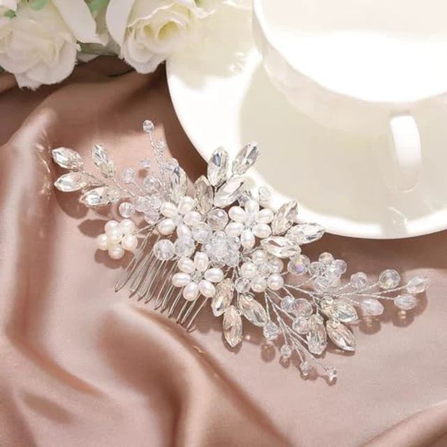 Alt view image 3 of 7 - Wedding Hair Accessories Bridal Hair Pieces Pearl Hair Comb