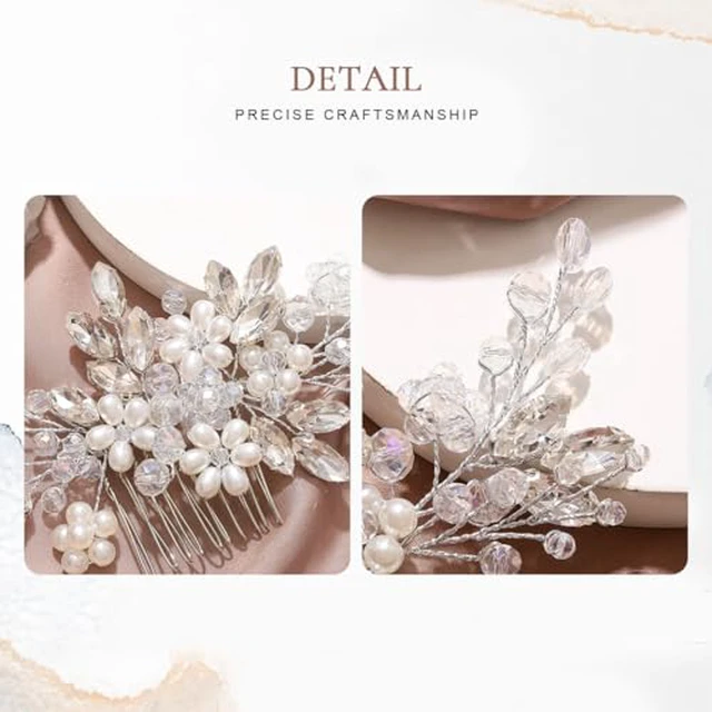 Alt view image 6 of 7 - Wedding Hair Accessories Bridal Hair Pieces Pearl Hair Comb