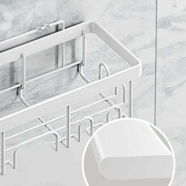 Alt view image 5 of 5 - Shower Caddy 3-Pack, Advanced Rustproof Design, No Drilling Adhesive Shelves, Rack with Soap Holder, Large Capacity Bathroom Organizers and Storage, Wall-Mounted Kitchen & Home Decor, Black