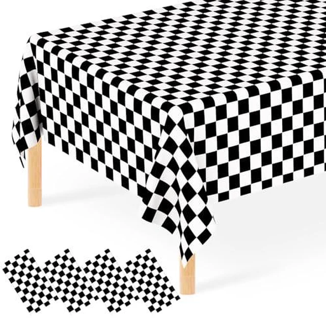 Alt view image 5 of 5 - 2 Pcs Pink Gingham Tablecloth, Disposable Plastic Pink Checkered Table Cloth, Pink & White Plaid Table Cover for Outdoor Picnic, Wedding, Baby & Bridal Shower, Birthday Party (54 x 108 Inch)