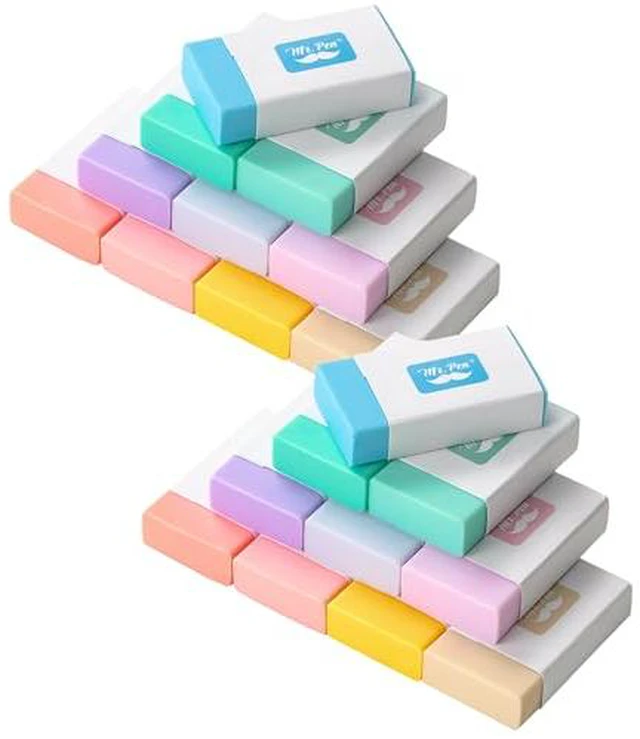 Alt view image 3 of 3 - Erasers Bulk, 20 Pack, Large Block Erasers for School, No Smudge