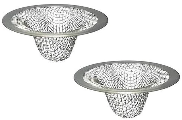 Alt view image 2 of 5 - 1.0" Small Drain Strainer, Sink Drain Hair Catcher, Bathroom Sink Drain Strainer, 2PCS Drain Mesh Baskets for Laundry, Mop Pool, Utility, Slop, RV Sink, Stainless Steel Drain Filter