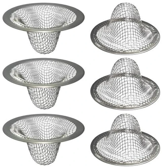 Alt view image 3 of 5 - 1.0" Small Drain Strainer, Sink Drain Hair Catcher, Bathroom Sink Drain Strainer, 2PCS Drain Mesh Baskets for Laundry, Mop Pool, Utility, Slop, RV Sink, Stainless Steel Drain Filter