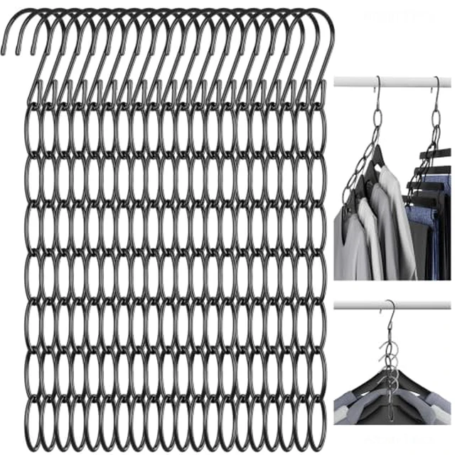 Alt view image 2 of 4 - Space Saving Hangers 10-Pack, Metal Closet Organizer with Safety Cap