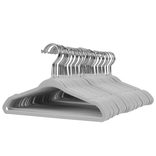 Alt view image 5 of 5 - Baby Velvet Hangers 11 16 Pack with Shoulder Notches
