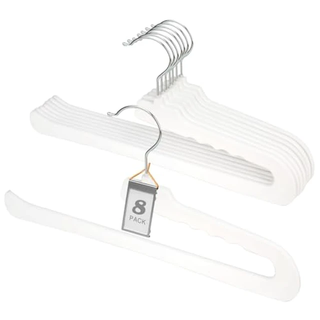 Alt view image 4 of 5 - Velvet Pant Hangers Open End,8 Pack Non Slip Black Felt Trouser Hangers