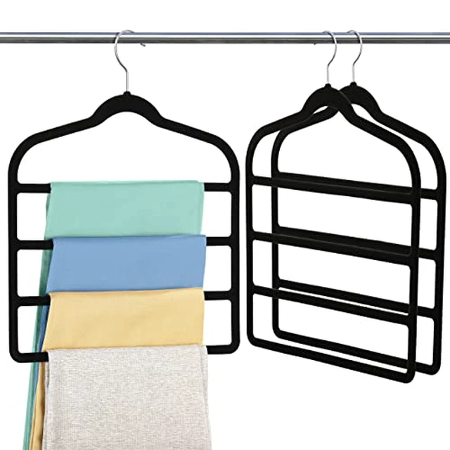 Alt view image 2 of 5 - Velvet Pant Clothes Hanger Space Saving Non Slip Hanger Jean Slack Hangers