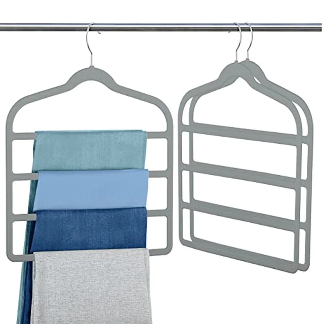 Alt view image 3 of 5 - Velvet Pant Clothes Hanger Space Saving Non Slip Hanger Jean Slack Hangers