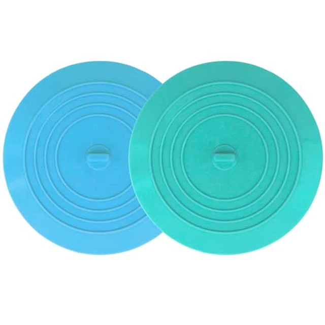 Alt view image 3 of 5 - V-TOP Bathtub Drain Stopper 2 Pack, 5 inches Silicone Tub Stopper Shower Drain Cover, Bath Tub Plug Hair Stopper,Universal Flat Suction Renter Friendly Bath Accessories (White&Grey, 5 inch)