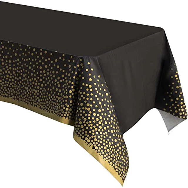 Alt view image 4 of 6 - 2 Pack Rose Gold Table Cloths for Parties Disposable Plastic Tablecloth for Birthday, Baby Shower Party Table Cover for Rectangle Tables 54 x 108 in.