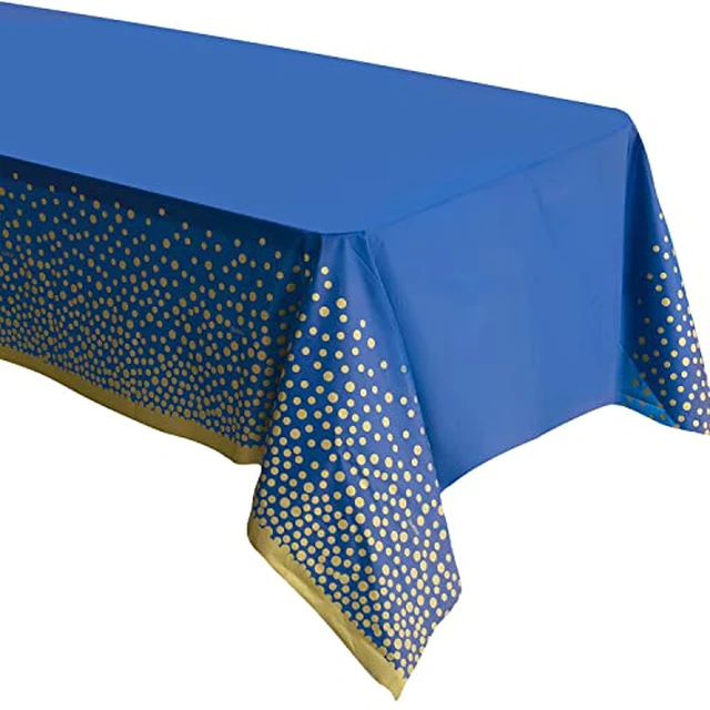 Alt view image 5 of 6 - 2 Pack Rose Gold Table Cloths for Parties Disposable Plastic Tablecloth for Birthday, Baby Shower Party Table Cover for Rectangle Tables 54 x 108 in.