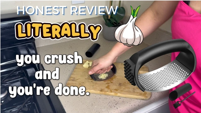 Alt view image 4 of 4 - Garlic Press Rocker Set with Garlic Peeler & Cleaning Brush,Stainless Steel Garlic Mincer Crusher,Easy Kitchen Gadget for Effortless Smashing,Kitchen Essentials,Home and Kitchen Utensils Accessori